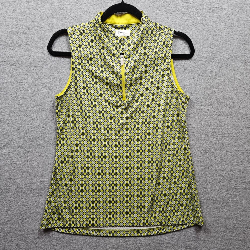 Greg Norman Green Apple Navy Links Sleeveless Golf Polo Ladies Casual ActiveWear